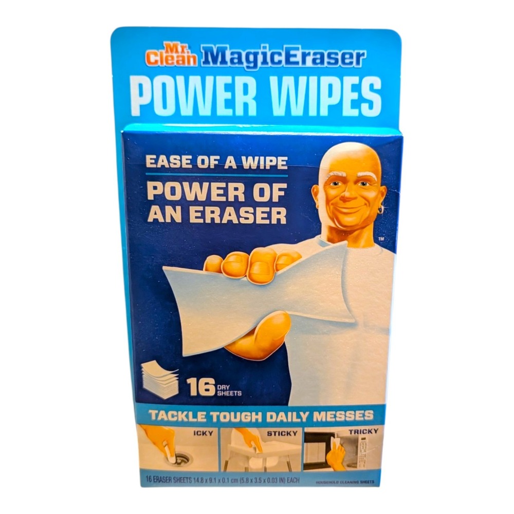 Mr. Clean Magic Eraser Power Wipes 16 Dry Sheets Multi-Surface Cleaning Wipes